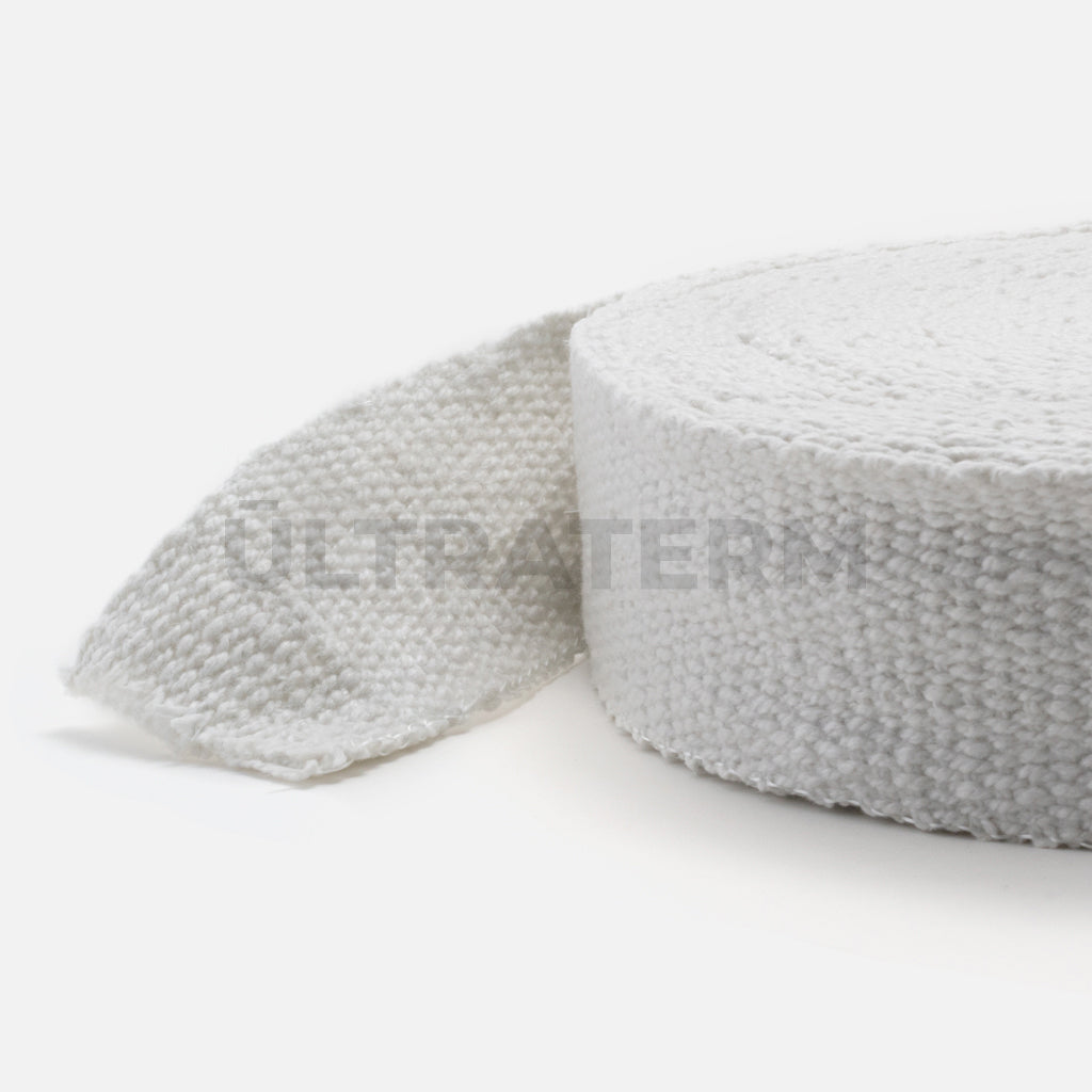 cinta fibra ceramica, ultraterm, fibra ceramica en cinta, fibra ceramica asilante, cinta para aislar tubos, cinta para alta temperatura
